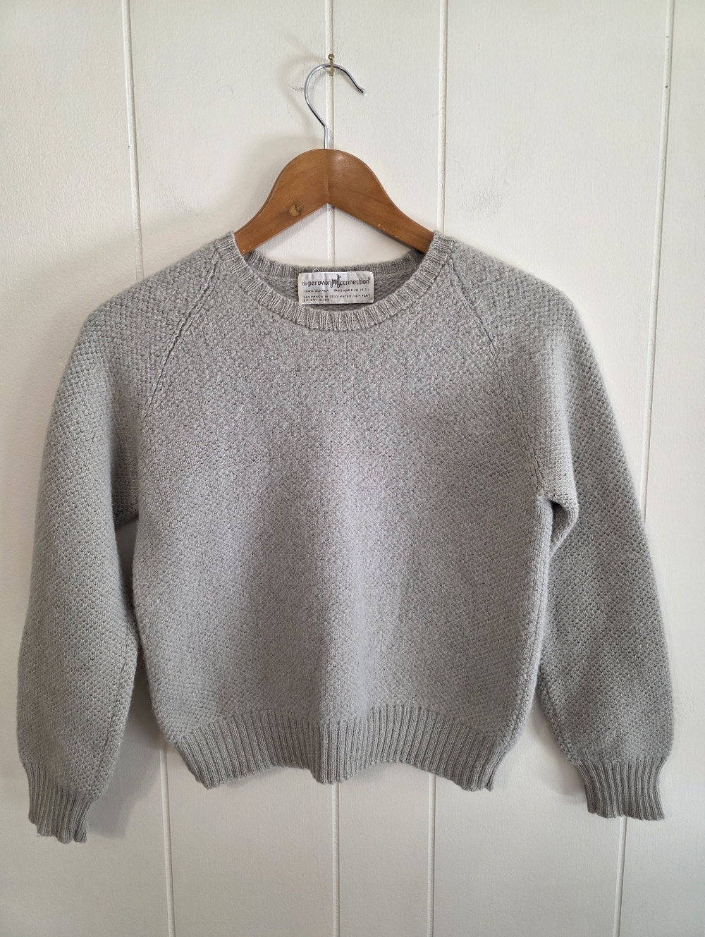 Vintage The Peruvian Connection 100% Alpaca Sweater Sage Gray Sweater Womens S